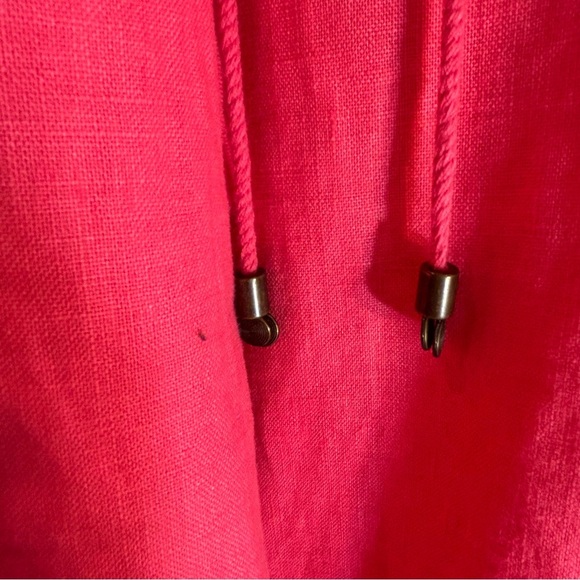 OLSEN SZ 14 100% Linen Vibrant Pink Wide-Leg Pants Drawstring High Rise Unlined - Picture 3 of 9